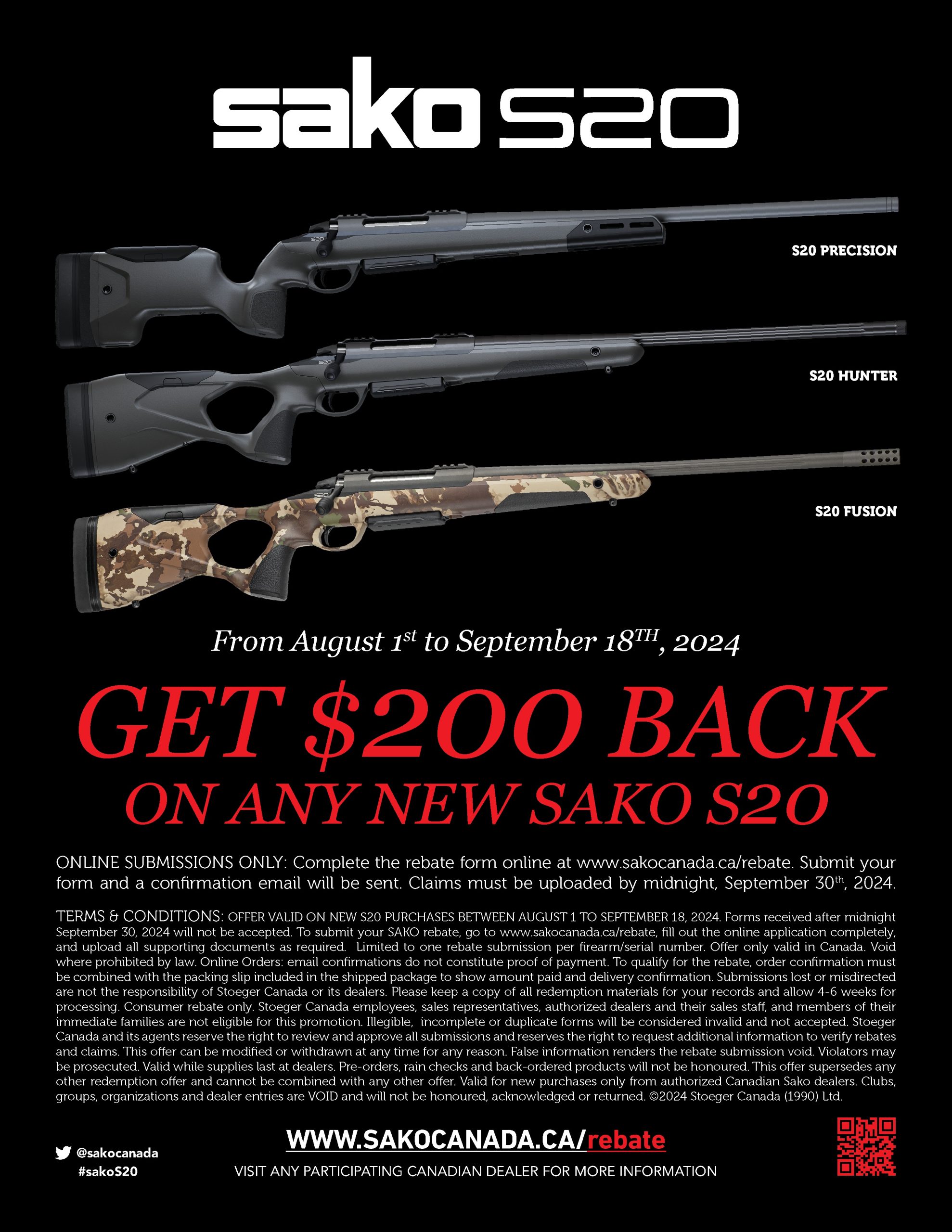 Sako S20 200off Rebate Poster