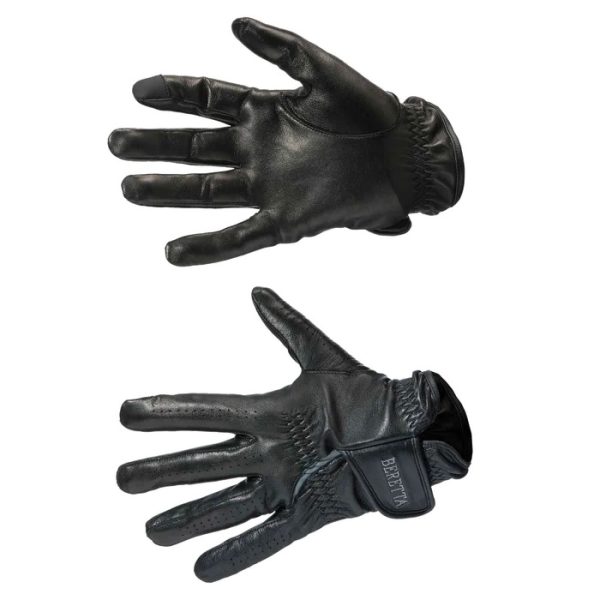 GL013L01060903 LEATHER SHOOTING GLOVES BLACK & GREY